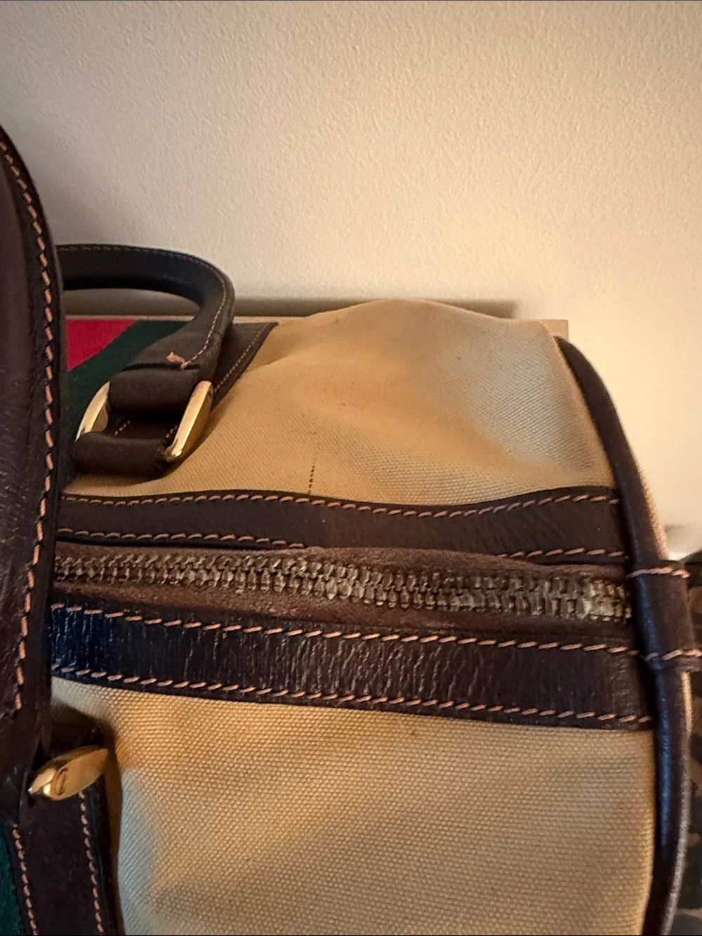 Vintage Gucci Web Stripe Weekender Bag